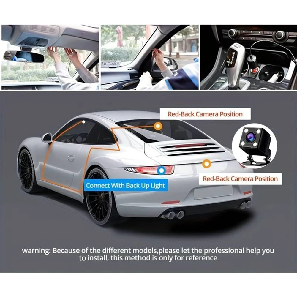 Car Dash Cam With IR Night Vision Loop Recording 3 Channel Cameras DVR Recorder 1080P Video Dashcam Inside Vehicle Camera DVRs