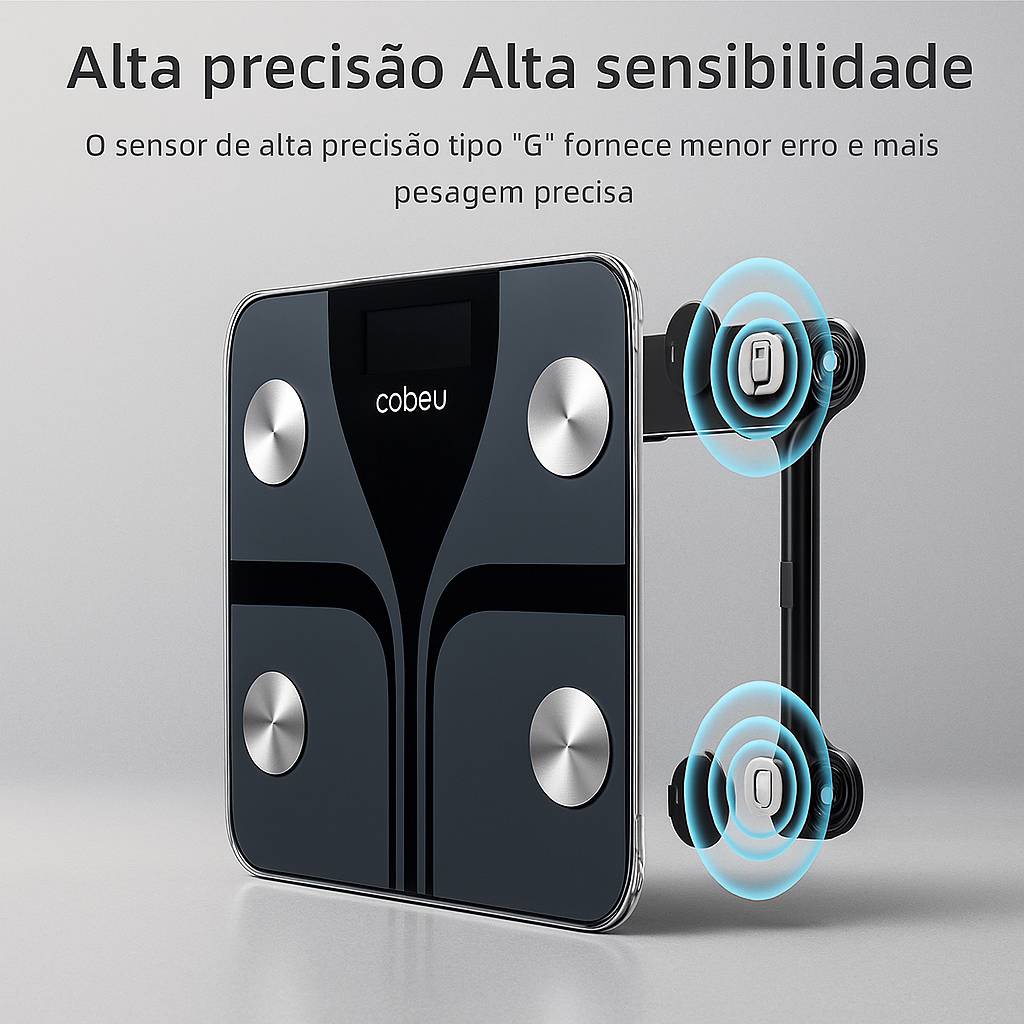 Smart Scale COIBEU, Balança 17 em 1, seu verdadeiro corpo seu real progresso