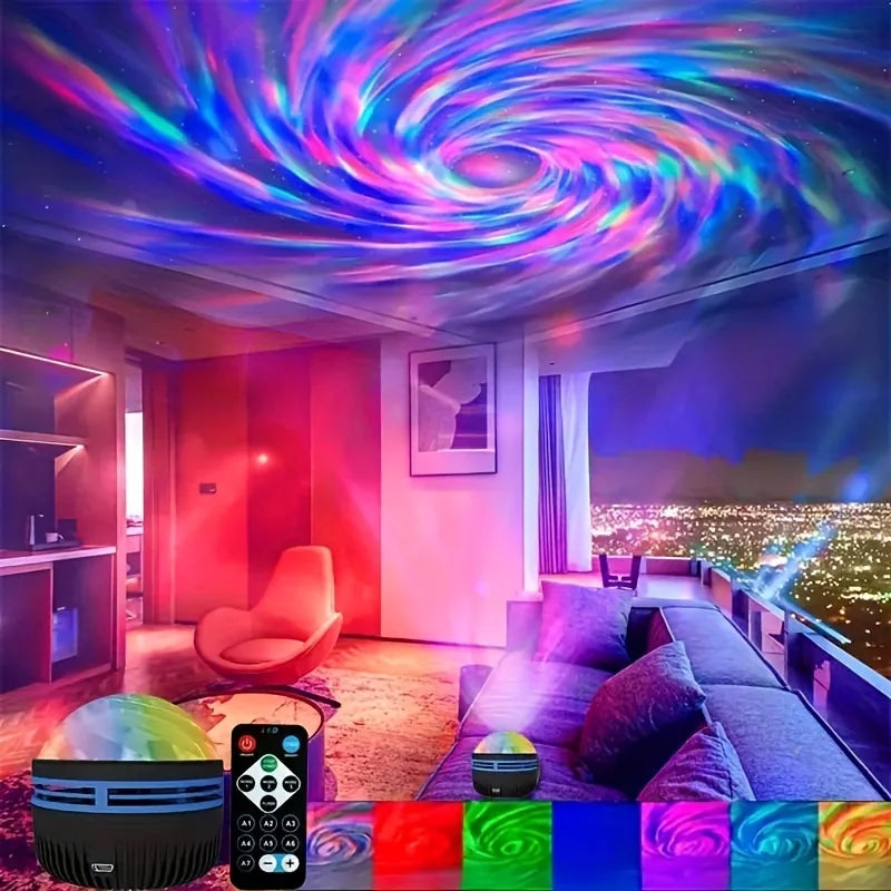 . Luminária Projetora Céu Estrelado – Luz Noturna LED Galaxy com Controle Remoto e Efeitos Sonoros Ativos