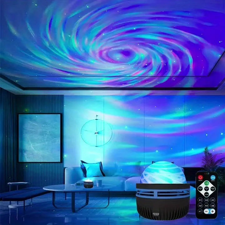 . Luminária Projetora Céu Estrelado – Luz Noturna LED Galaxy com Controle Remoto e Efeitos Sonoros Ativos