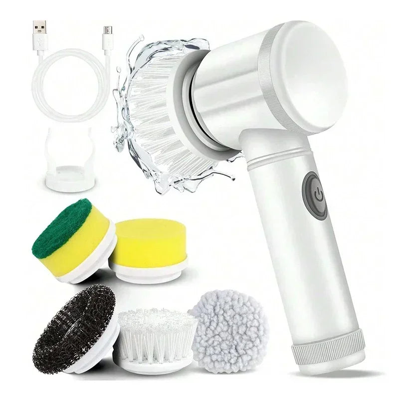 Escova Elétrica Sem Fio 5 em 1 – Turbo Power à Prova d’Água