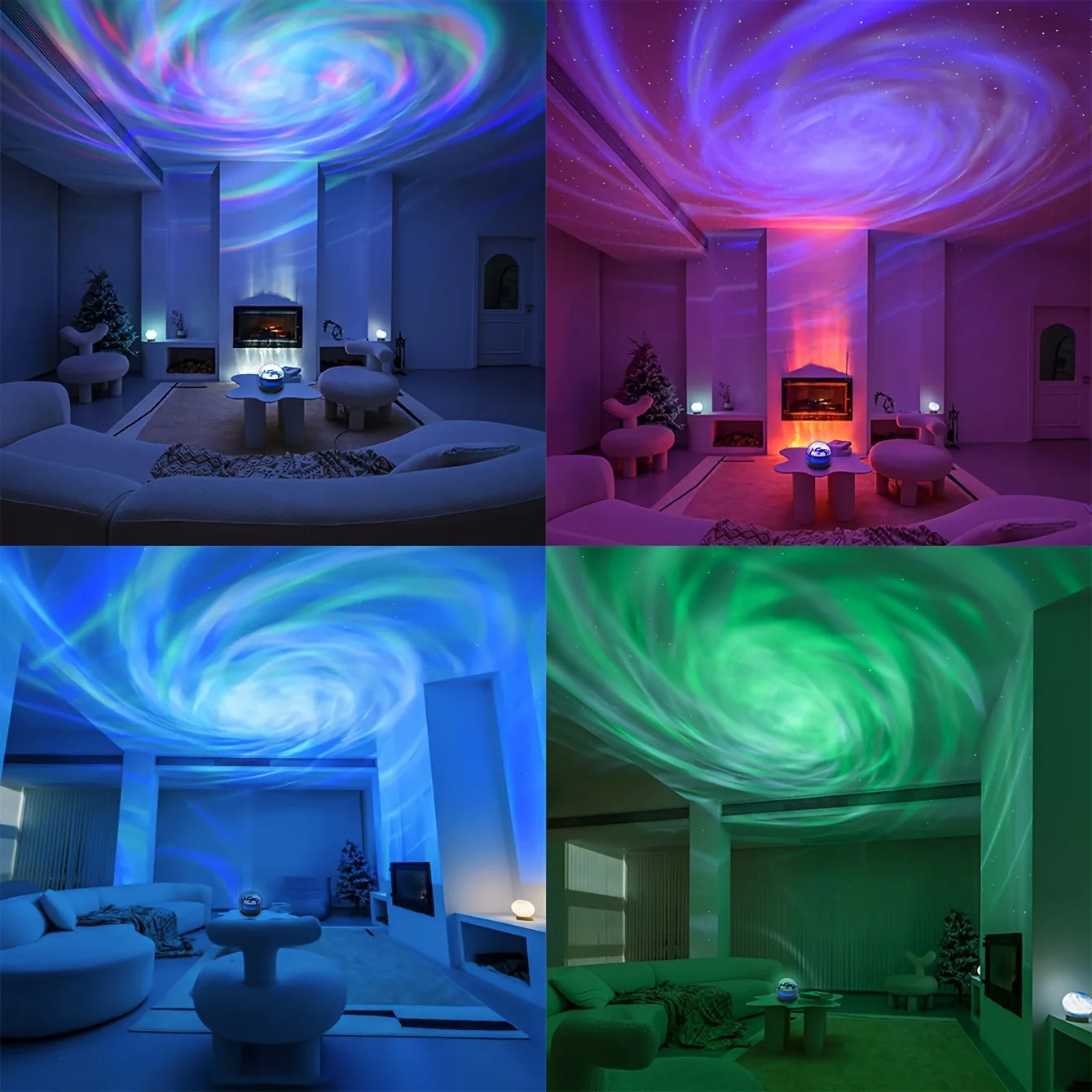 . Luminária Projetora Céu Estrelado – Luz Noturna LED Galaxy com Controle Remoto e Efeitos Sonoros Ativos