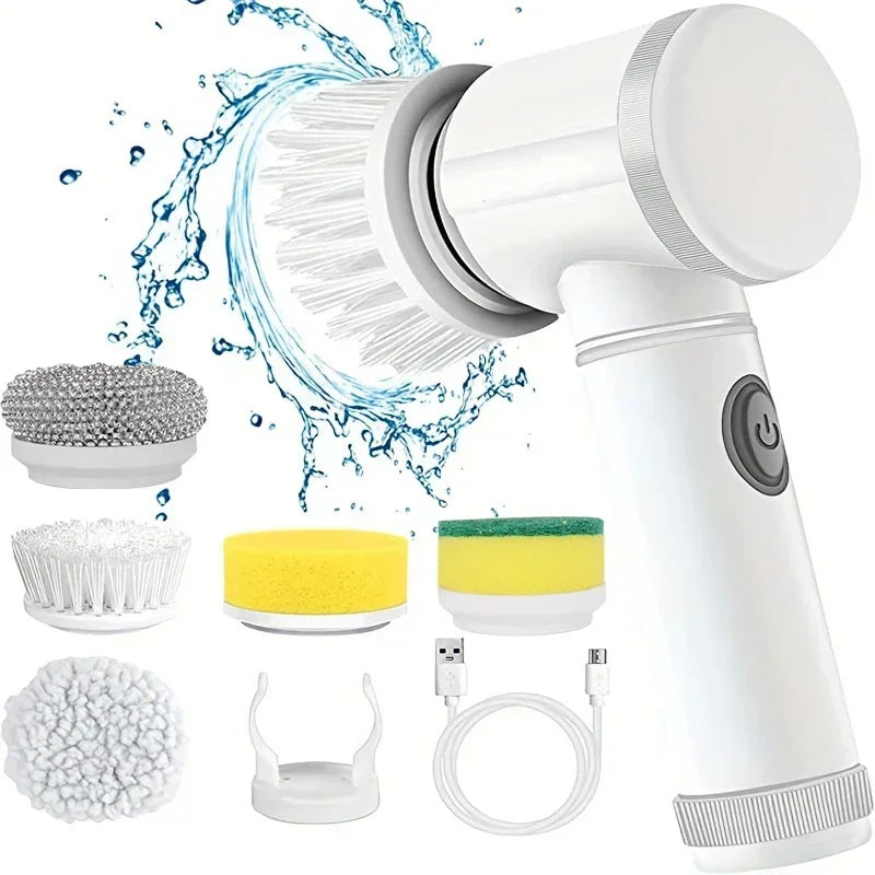Escova Elétrica Sem Fio 5 em 1 – Turbo Power à Prova d’Água