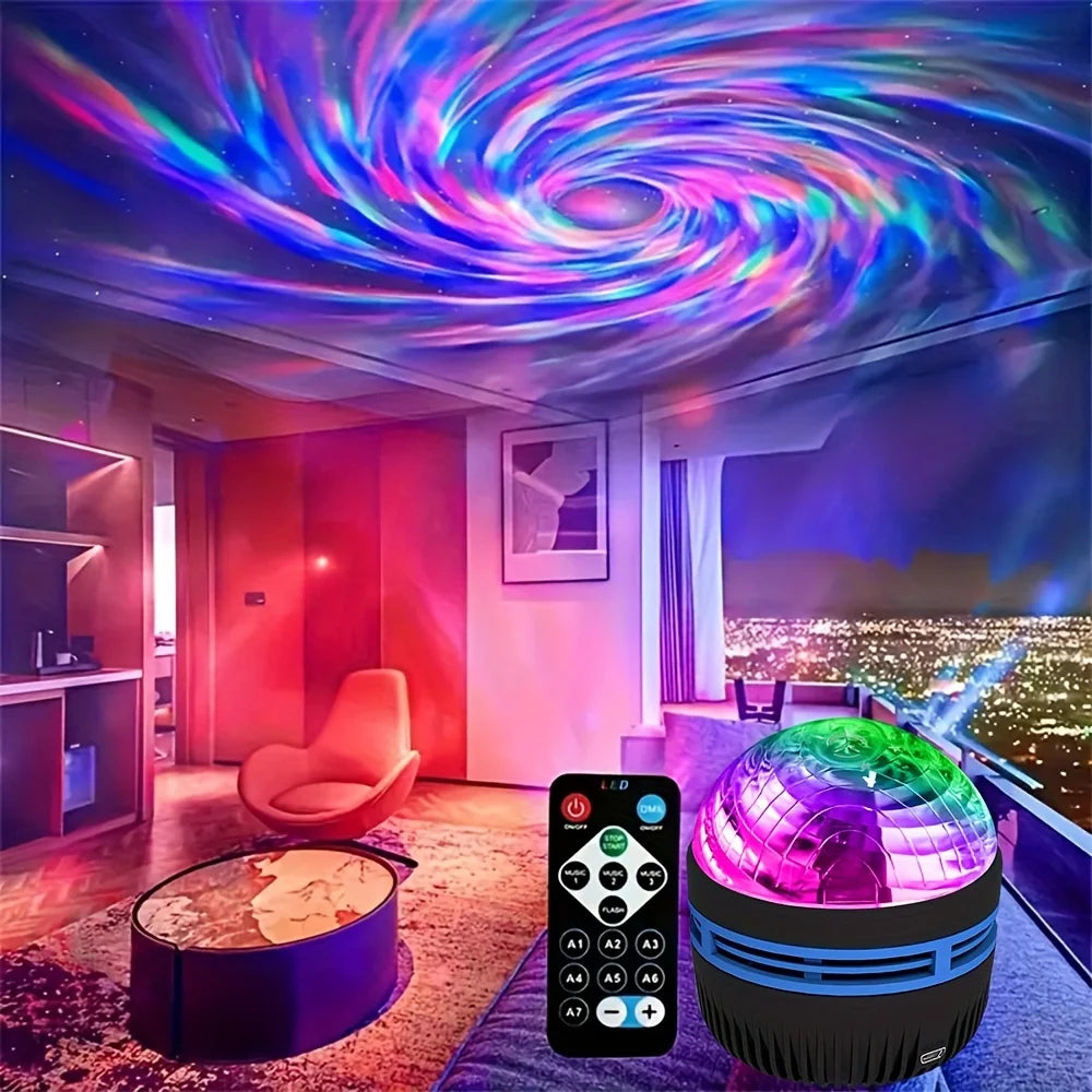 . Luminária Projetora Céu Estrelado – Luz Noturna LED Galaxy com Controle Remoto e Efeitos Sonoros Ativos