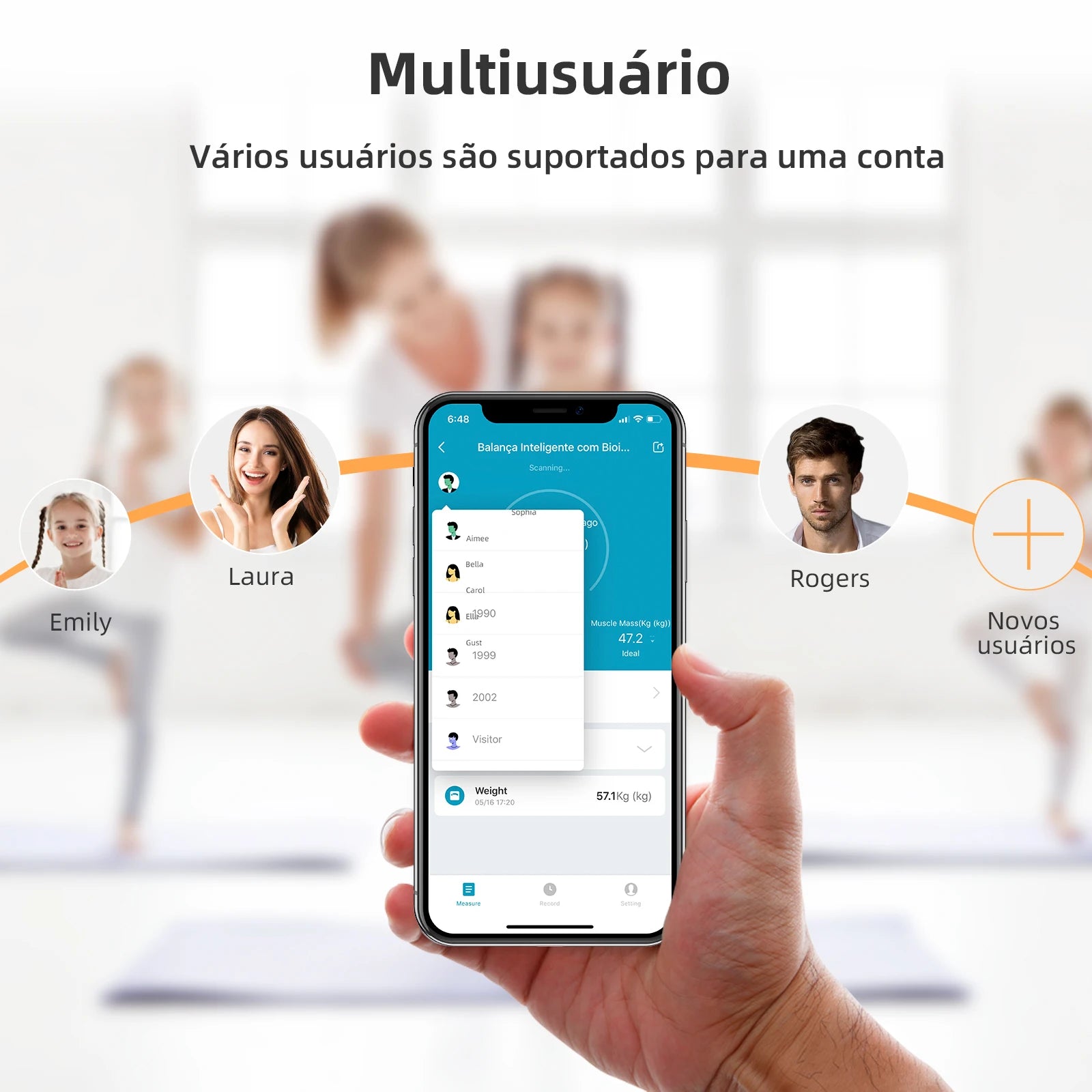 Smart Scale COIBEU, Balança 17 em 1, seu verdadeiro corpo seu real progresso