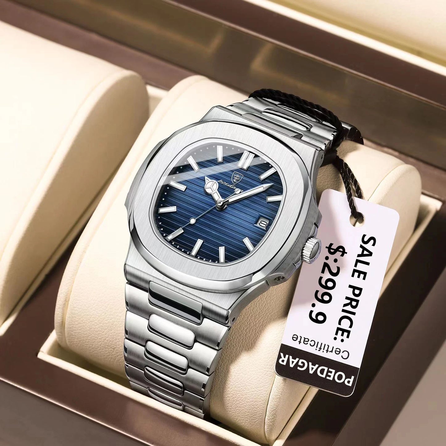 POEDAGAR Luxury Men's Waterproof Quartz Watch