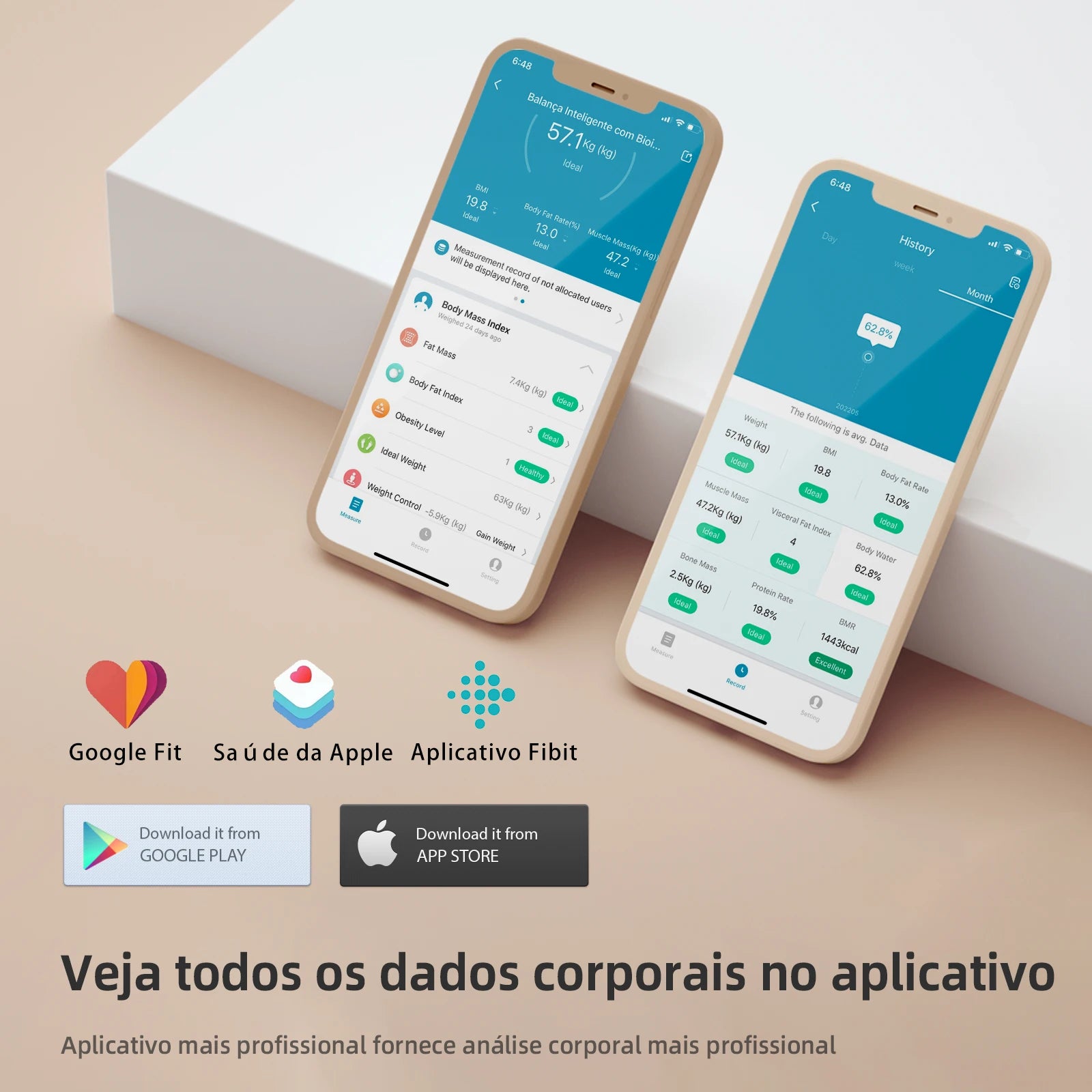 Smart Scale COIBEU, Balança 17 em 1, seu verdadeiro corpo seu real progresso