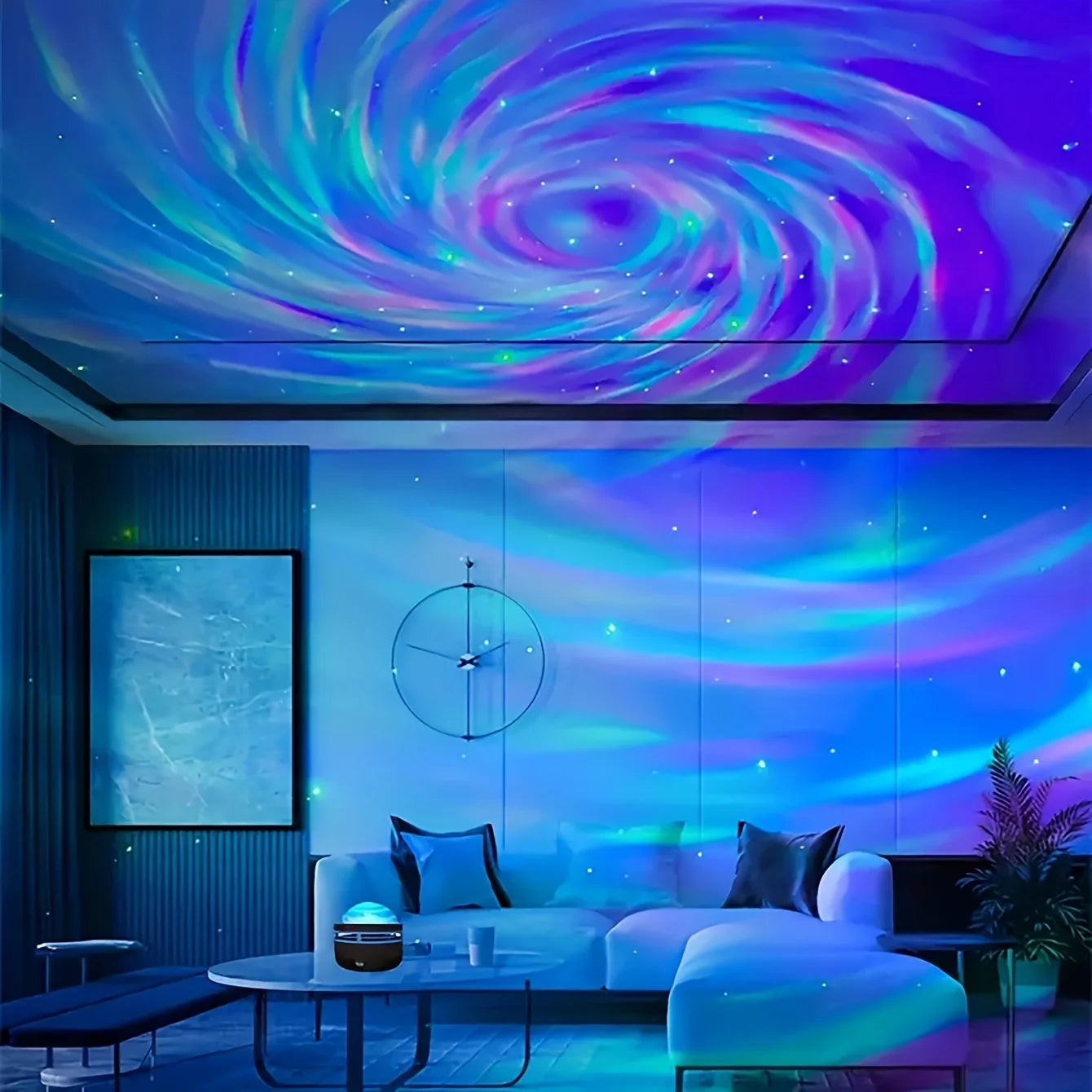 . Luminária Projetora Céu Estrelado – Luz Noturna LED Galaxy com Controle Remoto e Efeitos Sonoros Ativos