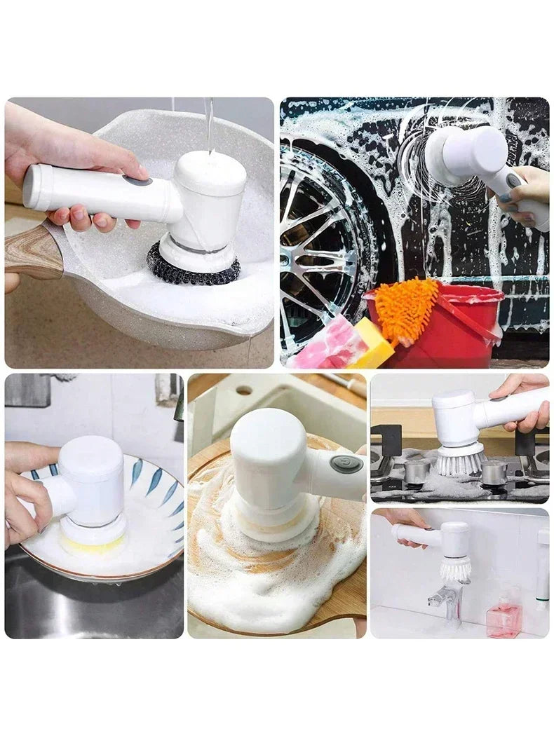 Escova Elétrica Sem Fio 5 em 1 – Turbo Power à Prova d’Água