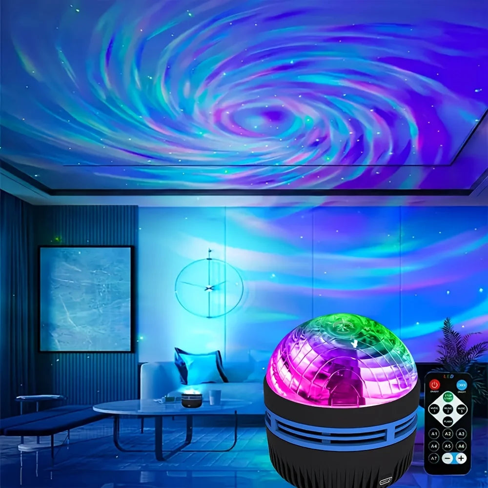 . Luminária Projetora Céu Estrelado – Luz Noturna LED Galaxy com Controle Remoto e Efeitos Sonoros Ativos