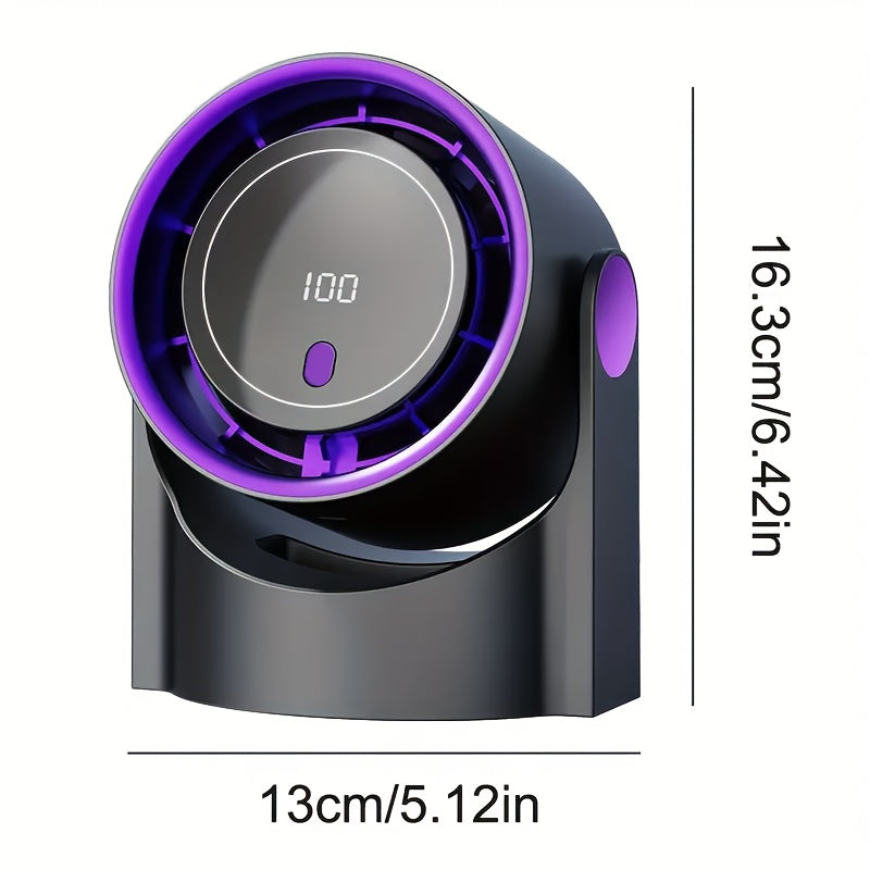 [100-Speed Turbine Fan] 100-Speed Adjustable High-Speed Turbine Fan | Digital Display Rechargeable USB Charging, Wall-Mountable and Desktop Fan with Strong Wind Speed for Quick Cooling, Multi-Use for Home, Office, Kitchen, Ou