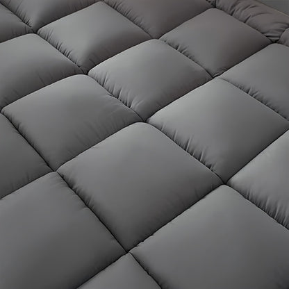 1pc Hotel Quality Mattress Topper 10cm Thick - Ultra-Soft Microfiber, Anti-Shift & Even Weight Distribution, UK Bed Sizes Single/Double/King/Super King, Grey