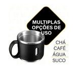 🔥 Kit Garrafa Térmica Inox 500ml + Xícaras – Bebidas Sempre Quente ou Gelada, Onde Você Estiver!