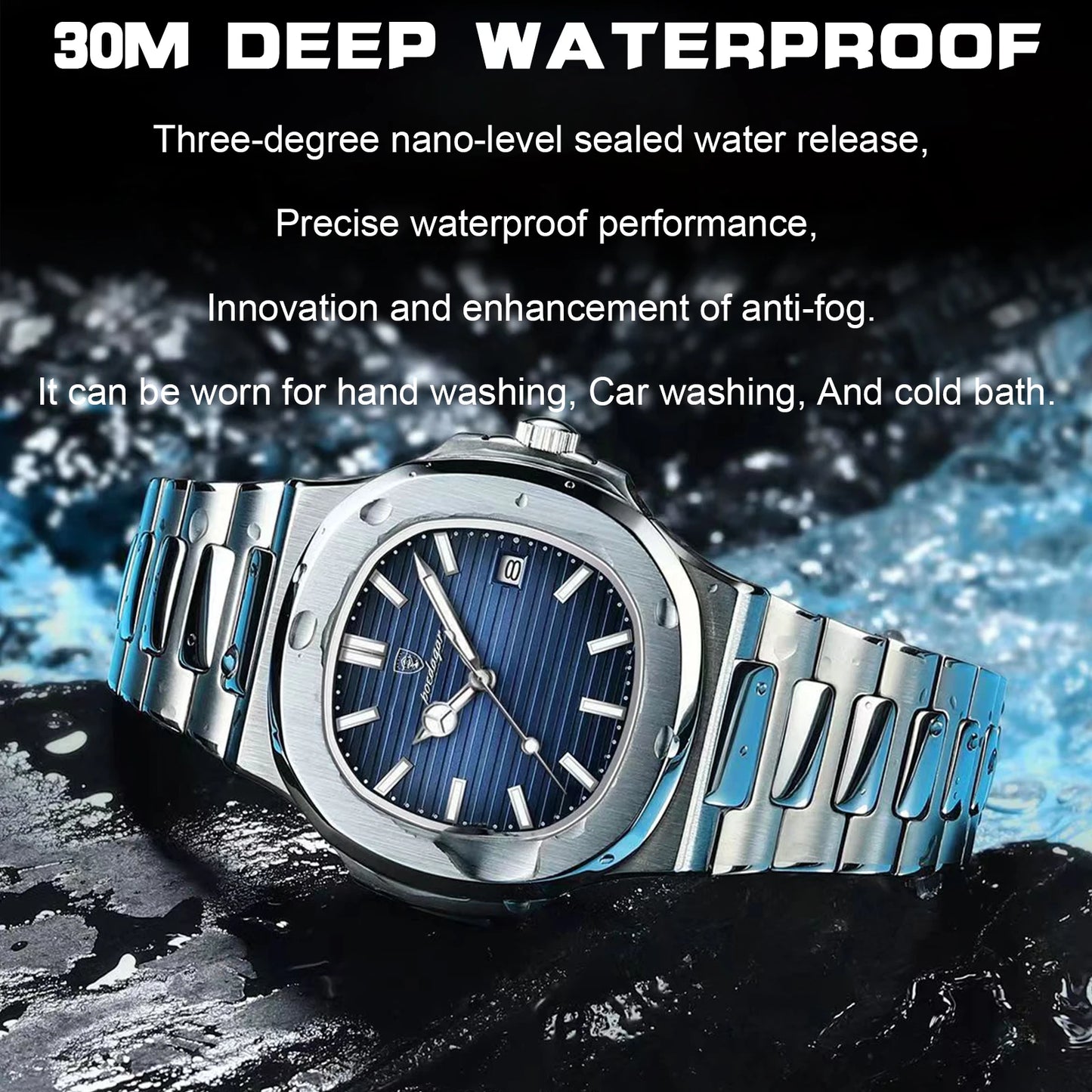 POEDAGAR Luxury Men's Waterproof Quartz Watch