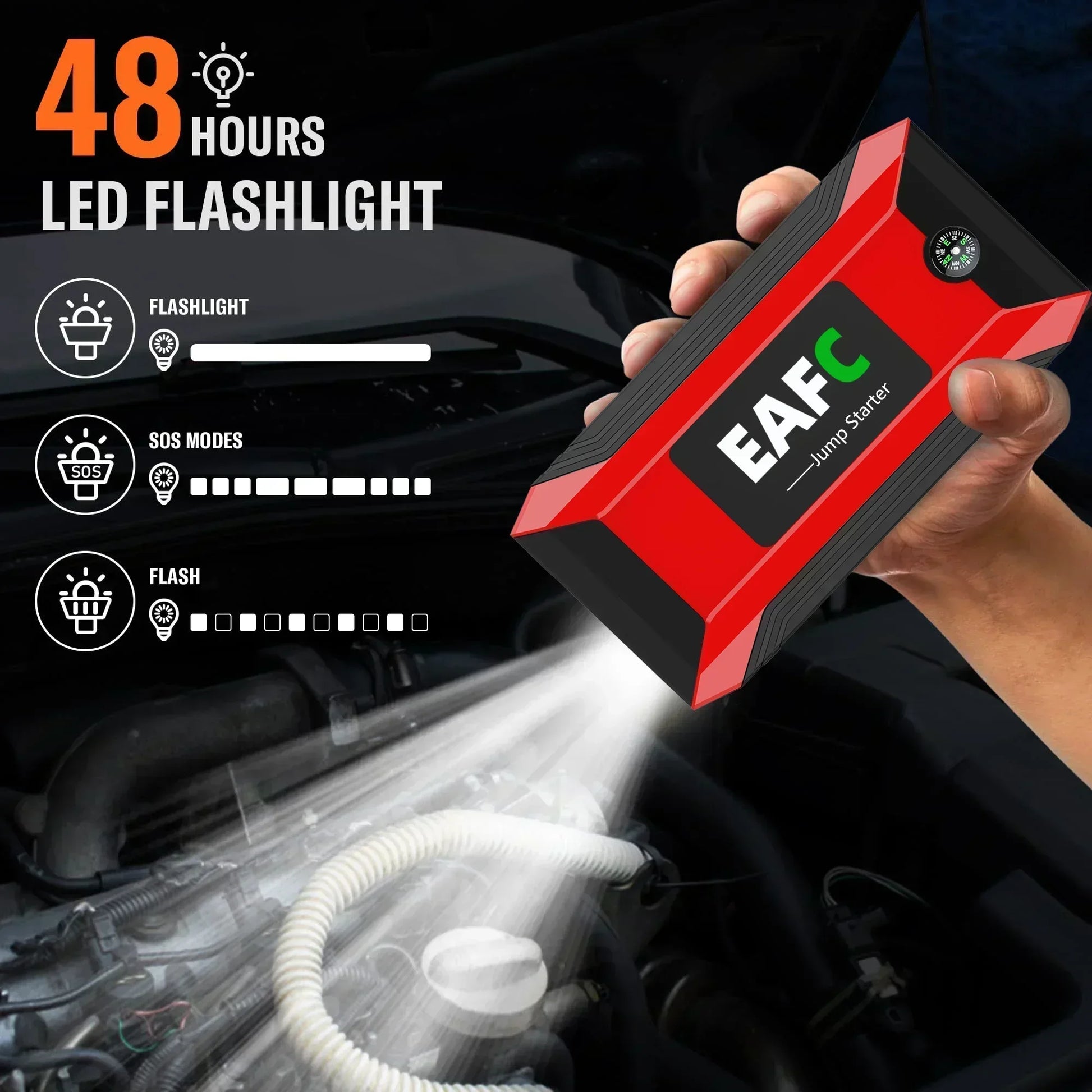 EAFC 12V Car Jump Start 600A-2000A Car Battery Starter Booster Auto Starting Device Emergency Start Portable Power Bank