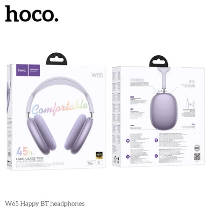 HOCO W65 New Bluetooth 5.4 Headphone Over Ear Big Earphones Hifi Audio Music Sport Gaming Headsets for Iphone Android With Mic