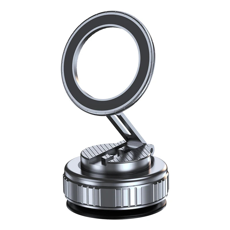Upgraded Aluminum Alloy Vacuum Magnetic Car Phone Holder with 360° Rotation & Foldable Design Strong Magnetic Absorption