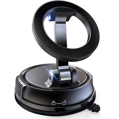 Upgraded Aluminum Alloy Vacuum Magnetic Car Phone Holder with 360° Rotation & Foldable Design Strong Magnetic Absorption