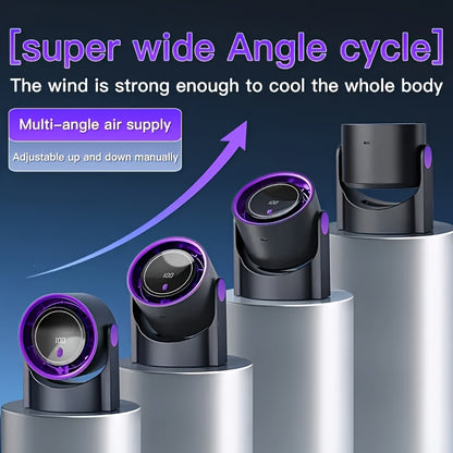 [100-Speed Turbine Fan] 100-Speed Adjustable High-Speed Turbine Fan | Digital Display Rechargeable USB Charging, Wall-Mountable and Desktop Fan with Strong Wind Speed for Quick Cooling, Multi-Use for Home, Office, Kitchen, Ou