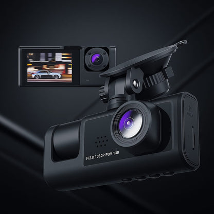 1080P 3-Channel Dash Cam with Night Vision & Loop Recording
